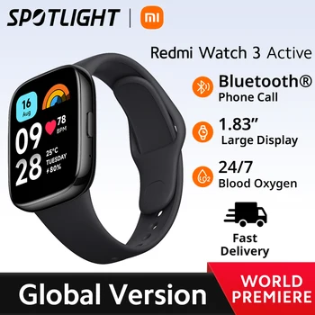 [Xiaomi Redmi Watch 3 Active] 글로벌 버전 스마트 워치 혈액 산소 모니터 1.83인치 LCD 화면 배터리 수명 12일