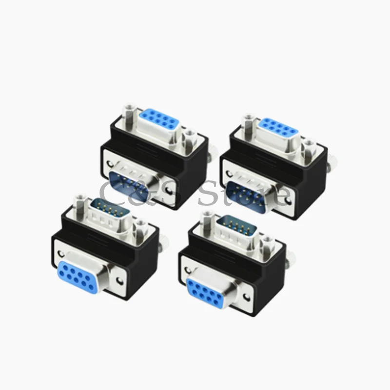 DB9 Adapters 90 Degree Bend Male / Female to Male / Female 9 Pin Connectors L-type Serial Port RS232 COM D-Sub 9 Converters