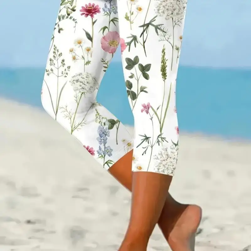 

Floral Print Beach orts for Women Active Summer Sle Ci Walk Large Size Polyester Fiber 202 Winter Collection