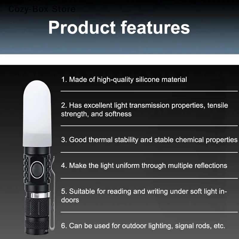 [ZY]2Pcs Silicone Elastic Flashlight Lampshade For SP31 SP35 IF22A C8G IF25A SP36 S2 C8 EA01 TS21 Q8 14-75MM Torch[ZY]