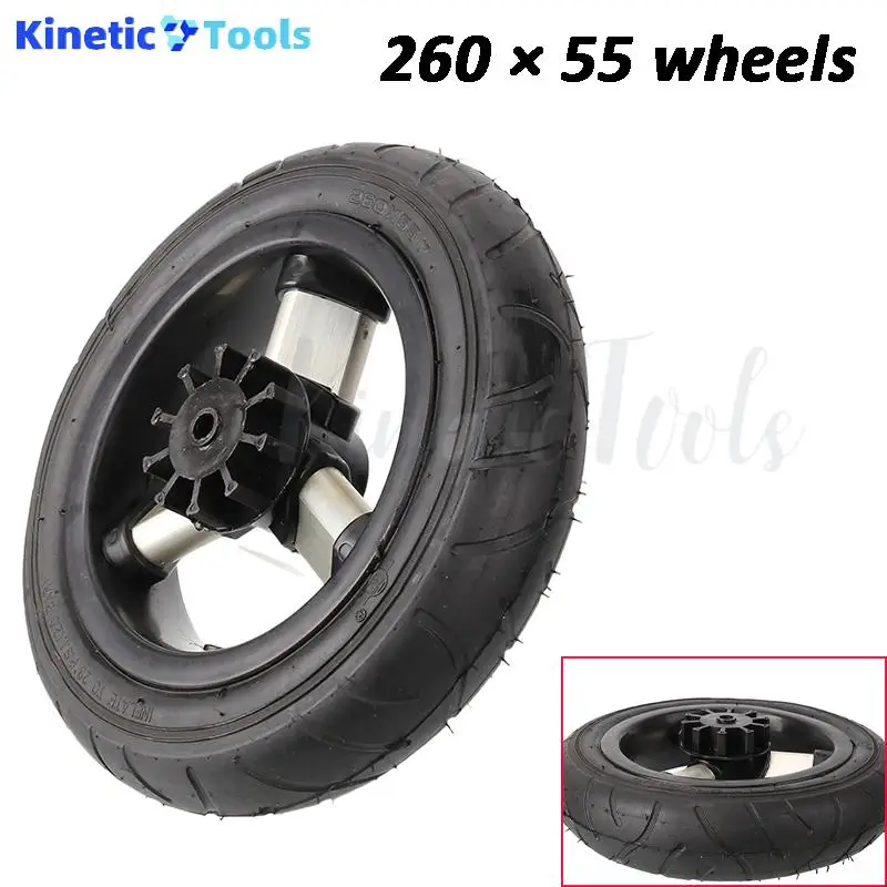 Carro de bebé 260x55 rueda sólida de plástico blanco para neumático de rueda 260*55 se adapta al carrito de bebé plegable