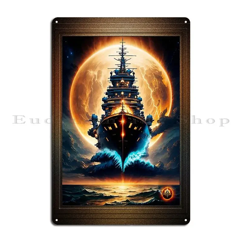 Galactic Ghost Ship Of The Seas Haunting Legend Ai Concept Art Metal Signs Club Living Room Personalized Cinema Tin Sign Poster