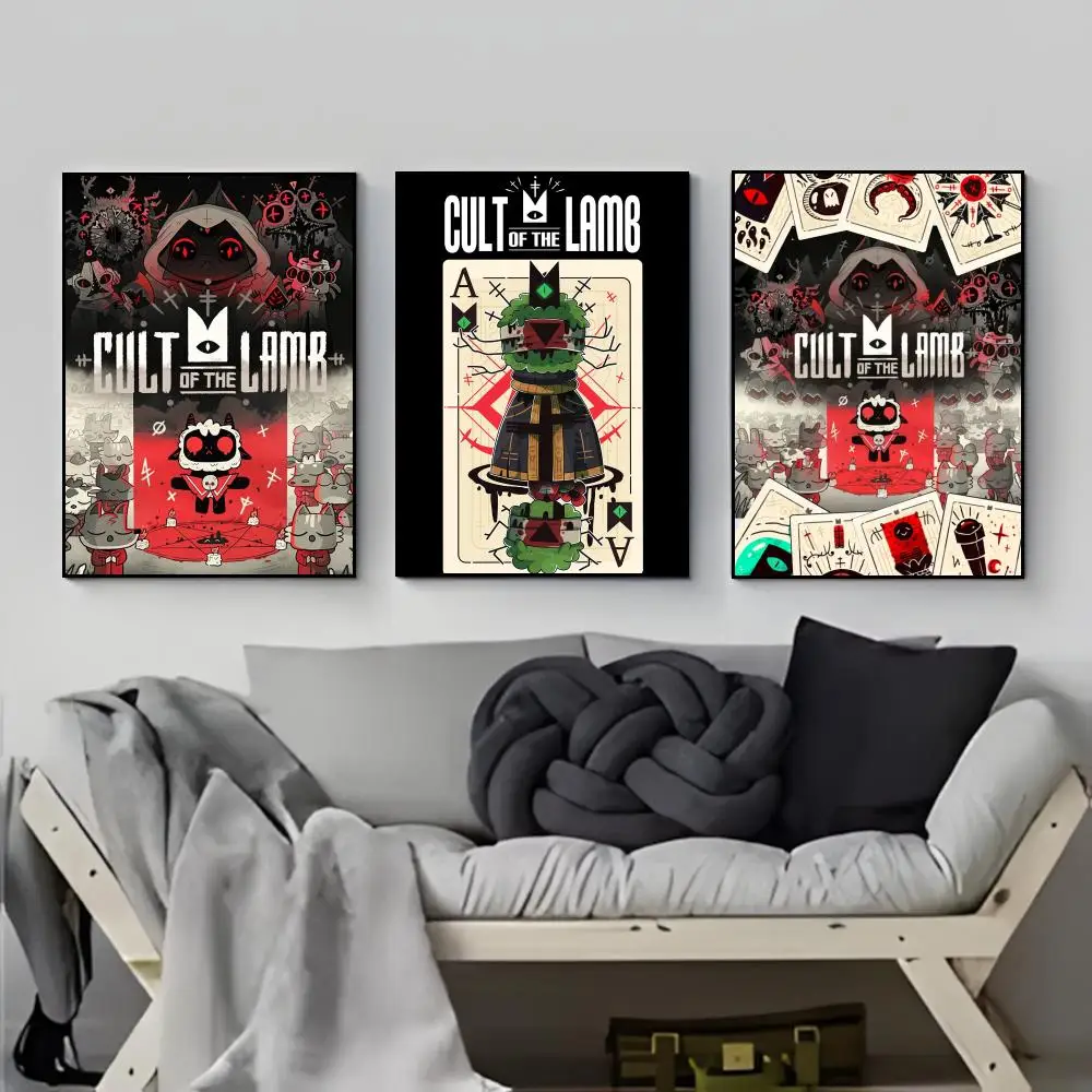 C-Cult Of The Lamb Game Poster Poster HD  Waterproof Wall Sticker Bar Living Room Decor Gift view 2
