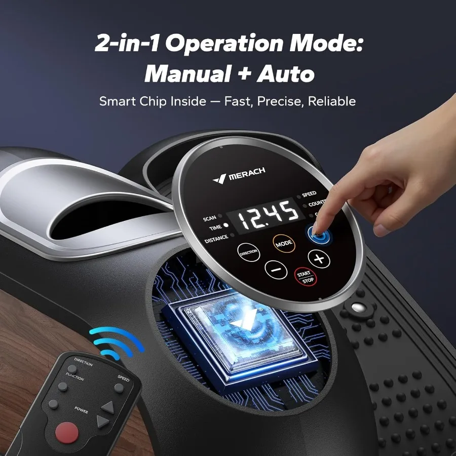 آلة تمرين بيضاوية الشكل تحت المكتب، تمرين الساق أثناء الجلوس لكبار السن مع 12 سرعة قابلة للتعديل، جهاز تحكم عن بعد هادئ ومحمول #4