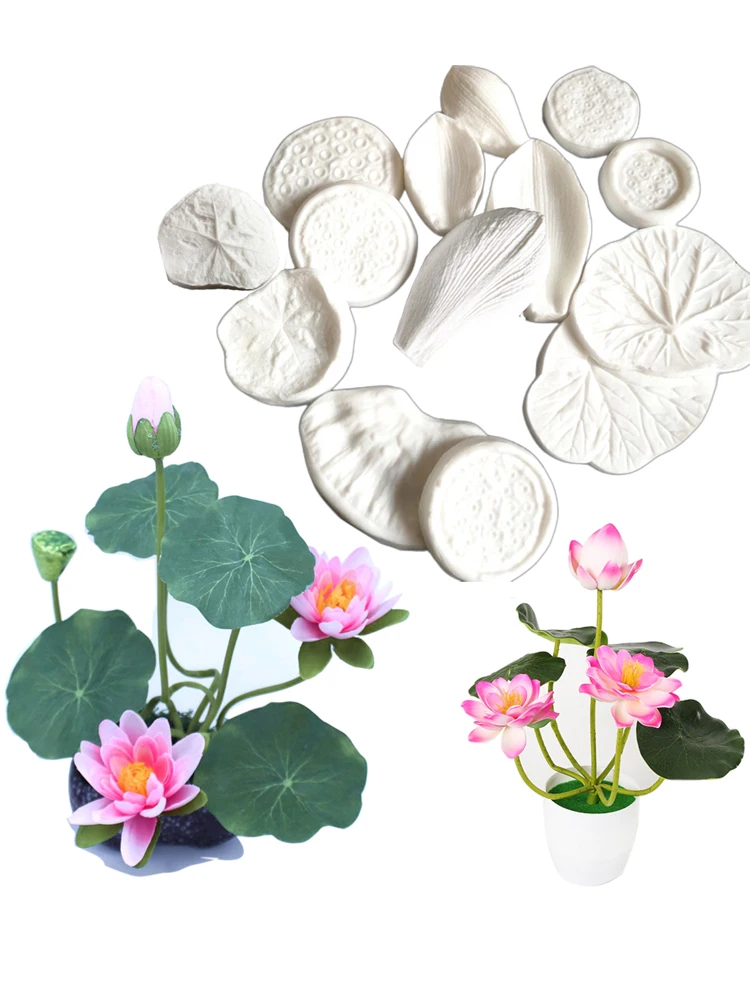 Kinds ofFlower Lotus Water Lily Leaf Veiner Silicone Mold Fondant Cake Decorating Tool Clay Resin Gumpaste,Sugarcraft MouldM2475