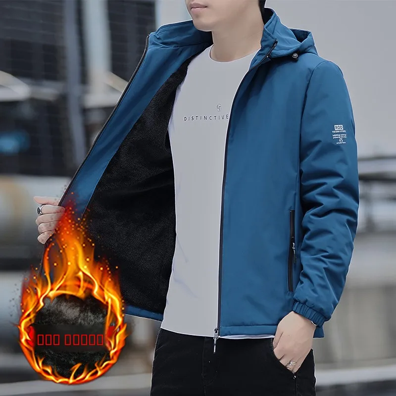 معطف رجالي مبطن من Fce كاجوال فضفاض من Thiened Jaet Winter Faion Urban مقاس كبير وسحاب للإغلاق طويل Sve ort #3