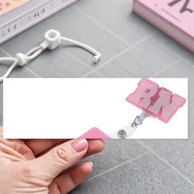 

Glitter Acrylic Badge Holder Retractable Clip for Nurses Doctors Teachers Id Card Display Portable Lightweight Sparkly Badge