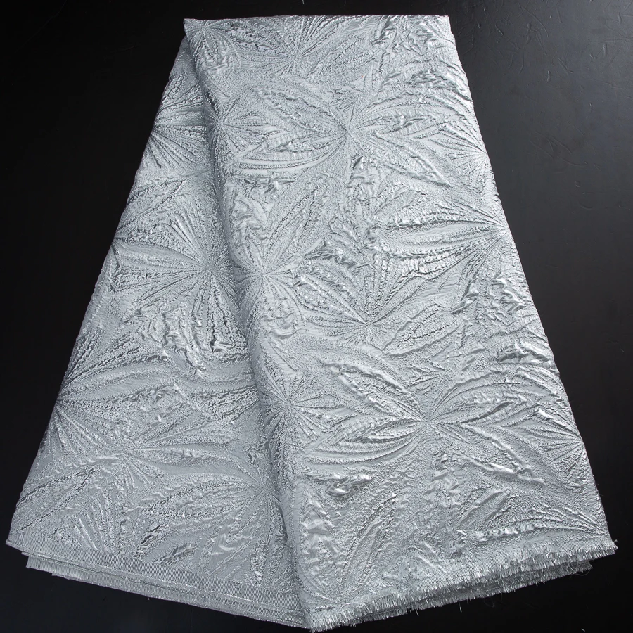 Silber Neue Design Jacquard Brokat Spitze Stoff Für Party Afrikanische Organza Spitze Stoff Französisch Nigerian Hochzeit Spitze Stoff S4440