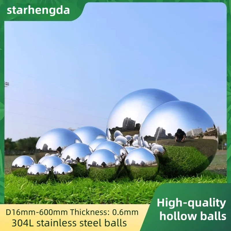 

304L 0.6mm D1.9-30cm stainless steel hollow ball fine ball decorative ball, Lawn, shop，garden metal decorative ball