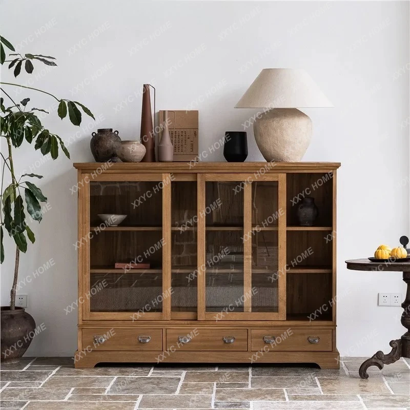 solid wood dining side storage cabinet, storage log cabinet, furniture against the wall Living room, bedroom storage cabinet