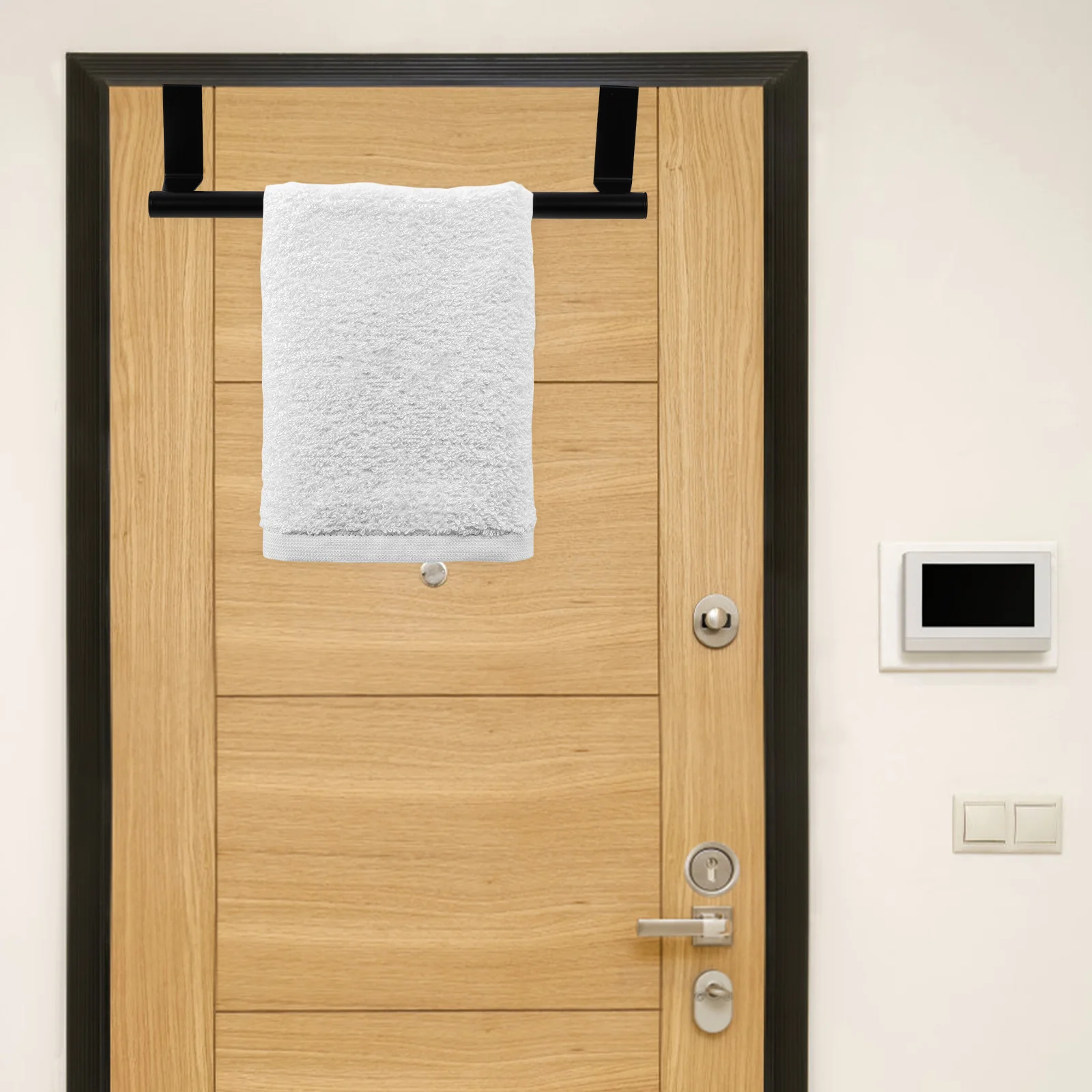 

2Pcs Bathroom Towel Holder Durable Easy to Use Storage Rack Simple Design Neat Clean Bathroom Towel Holder Storage Rack