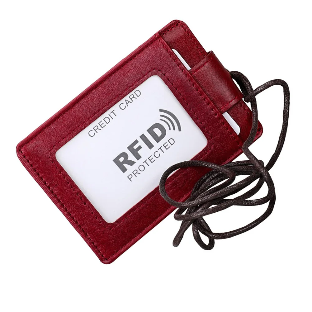 

Id Badge Holder Red Lightweight Hanging Neck Lanyard For Cards Name Tag Protector Travel School Work Rope Holder