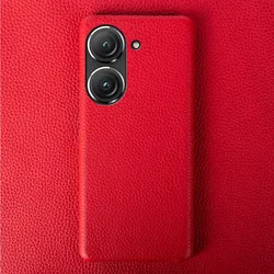 Etui Premium z prawdziwej skóry bydlęcej do Asus Zenfone 10 etui Zenfone9 etui na telefon z liszką lisa Litchi Fundas Protect Capa