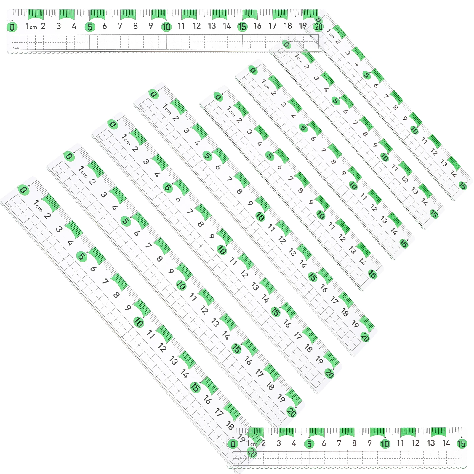 10pcs Reading Color Block Rulers 15cm 20cm Transparent Straight Ruler Professional Drafting Tool Student Stationery Measuring