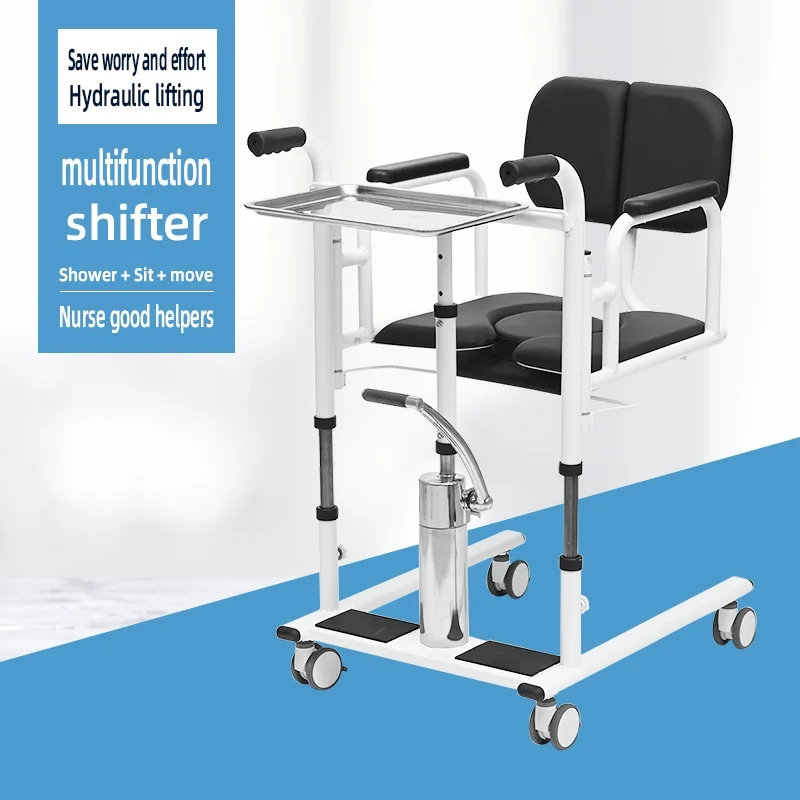 Hydraulic Adjustable Patient Lift Transfer Chair Manual Disabled Patient Moving Chair 5