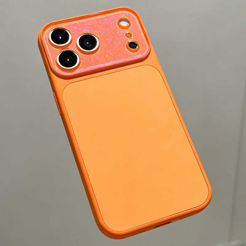 Luxury Aurora Camera Glitter Liquid Silicone Case For iPhone 17 16 15 14 Pro Max Shockproof Shiny Crystal Soft Protective Cover view 6