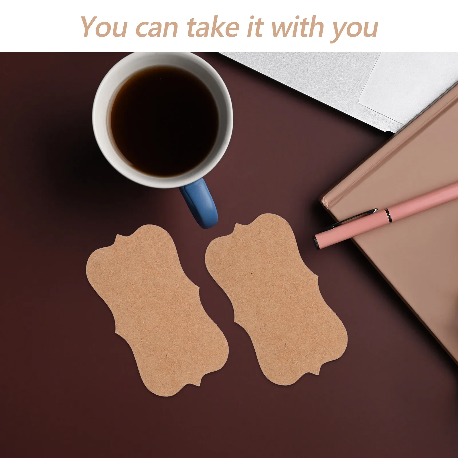 

100Pcs Kraft Paper Business Cards Blank Thick Tear Resistant Mini Note Cards for Study Recipe Wedding Card Paper