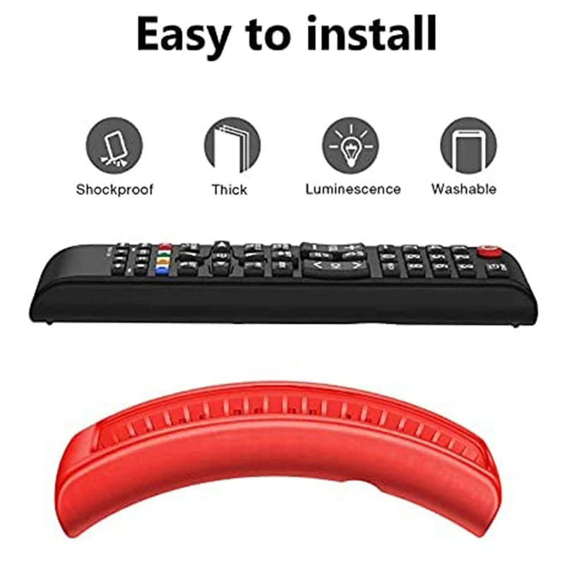 2er Pack Universal remote Cover Case kompatibel für Samsung 3D Smart TV Fernbedienungen BN59-01199F BN59-01315A (rot + blau)