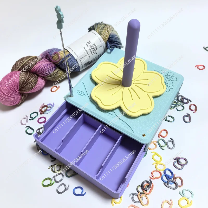 3D Printed Multifunctional Yarn Spool with Storage Drawer & Smooth Rotation