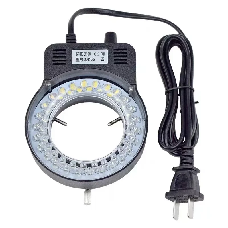 Microscope LED ring light source inner diameter 63MM adjustable light source visual focusing, stereo microscope fill light