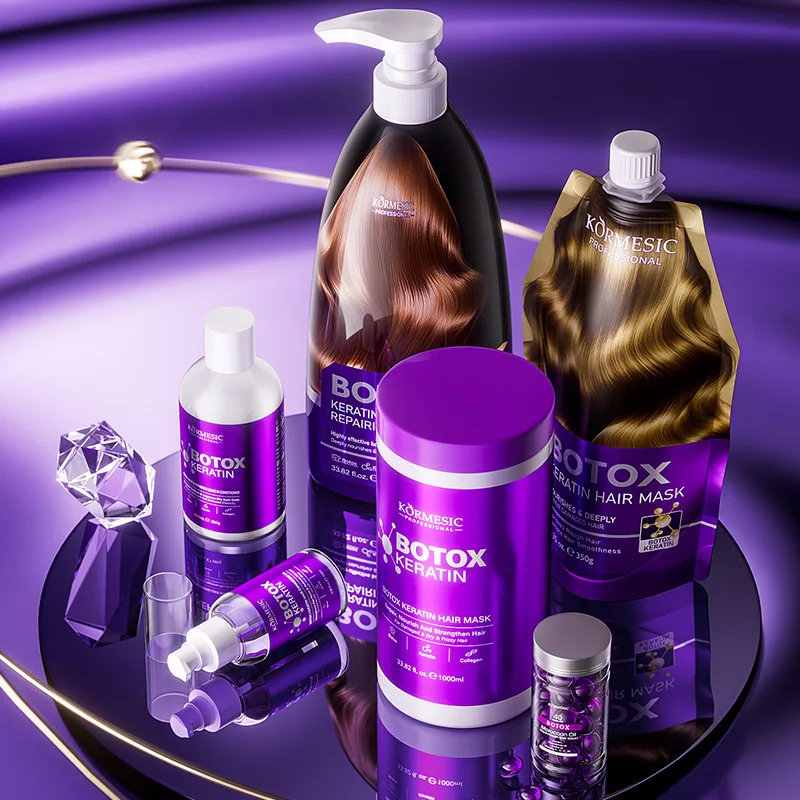 6 ピース/セットサロングレードのケラチンポリッシュ保護セットプロフェッショナルヘアマスクシャンプーコンディショナーエッセンス修復ダメージソフトケアセット