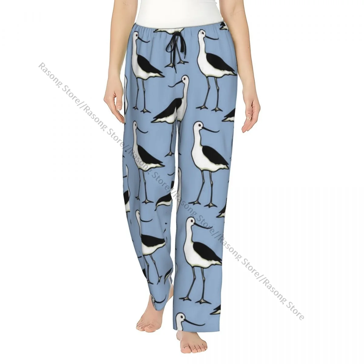 

Women Lounge Pants Soft Hand Drawn Avocet Pattern Pajama Pants Winter Sleepwear