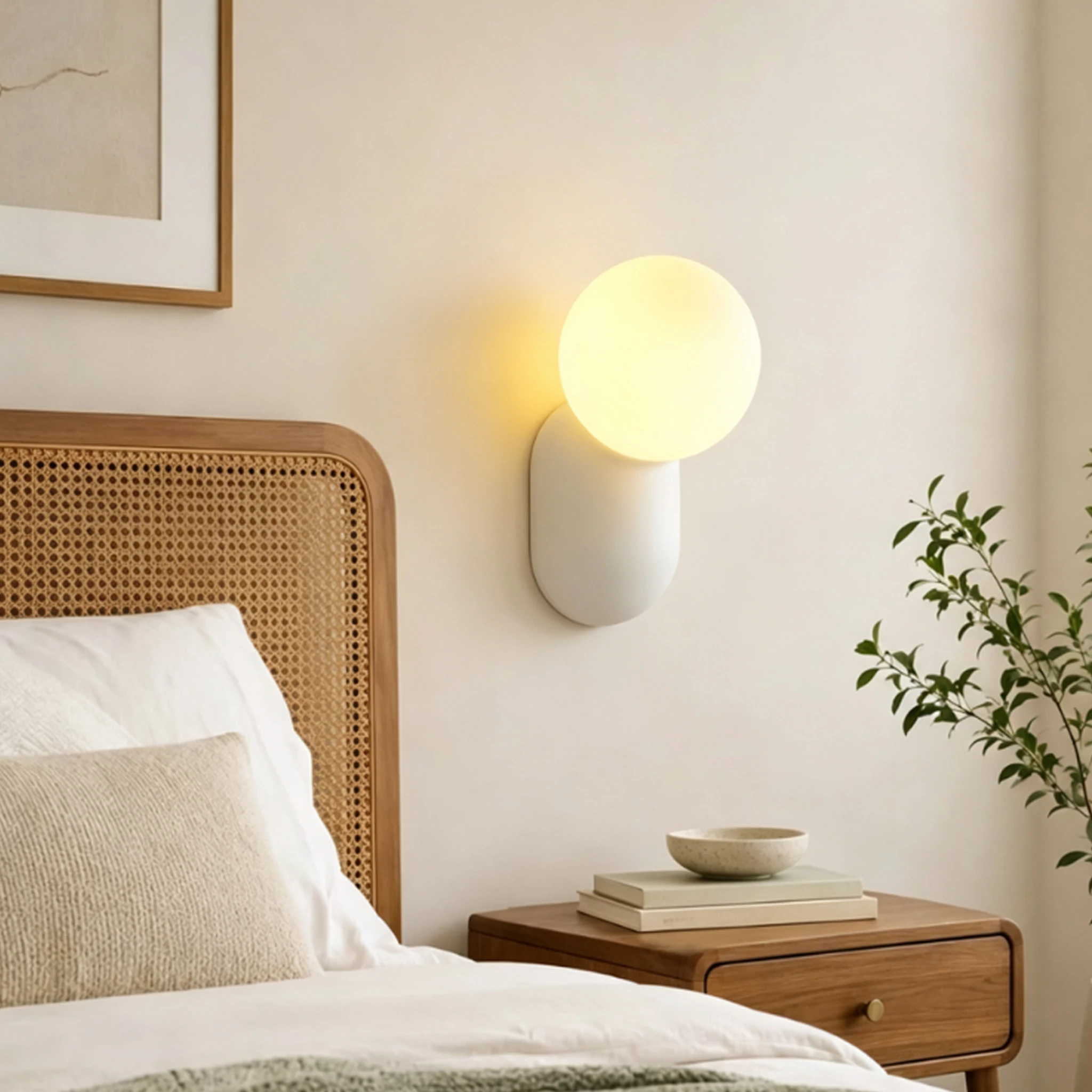 Cream LED Wall Lamp Resin Small Mood light Bedroom Children's Living Room Hallway Wall Light Room Decoration Indoor Lighting