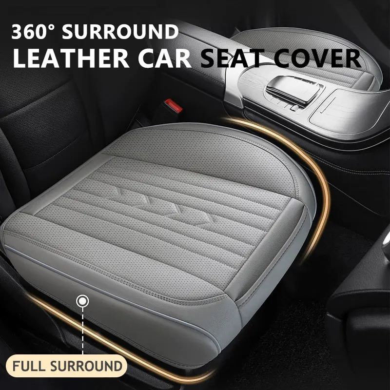 PU Leather Car Seat Cover Full Surround Bottom Car Seat Cushion Breathable Durable Rear Seat Pad Universal Auto Seat Cover