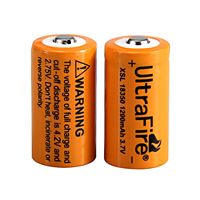 UltraFire 18350 1200mAh Lithium Ion Battery Button Top PCB 3.7V Rechargeable Li-ion Cells for Electric Flashlight Toothbrush Toy