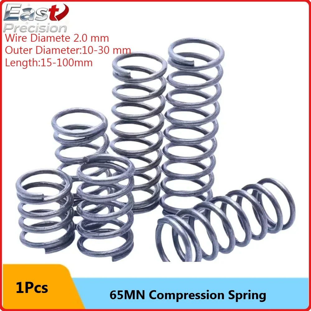 Flashsale Diameter 2.0 mm, Od：10-30 mm  65MN Strong Spring Steel Pressure Compression Spring Shock Absorption Return Spring