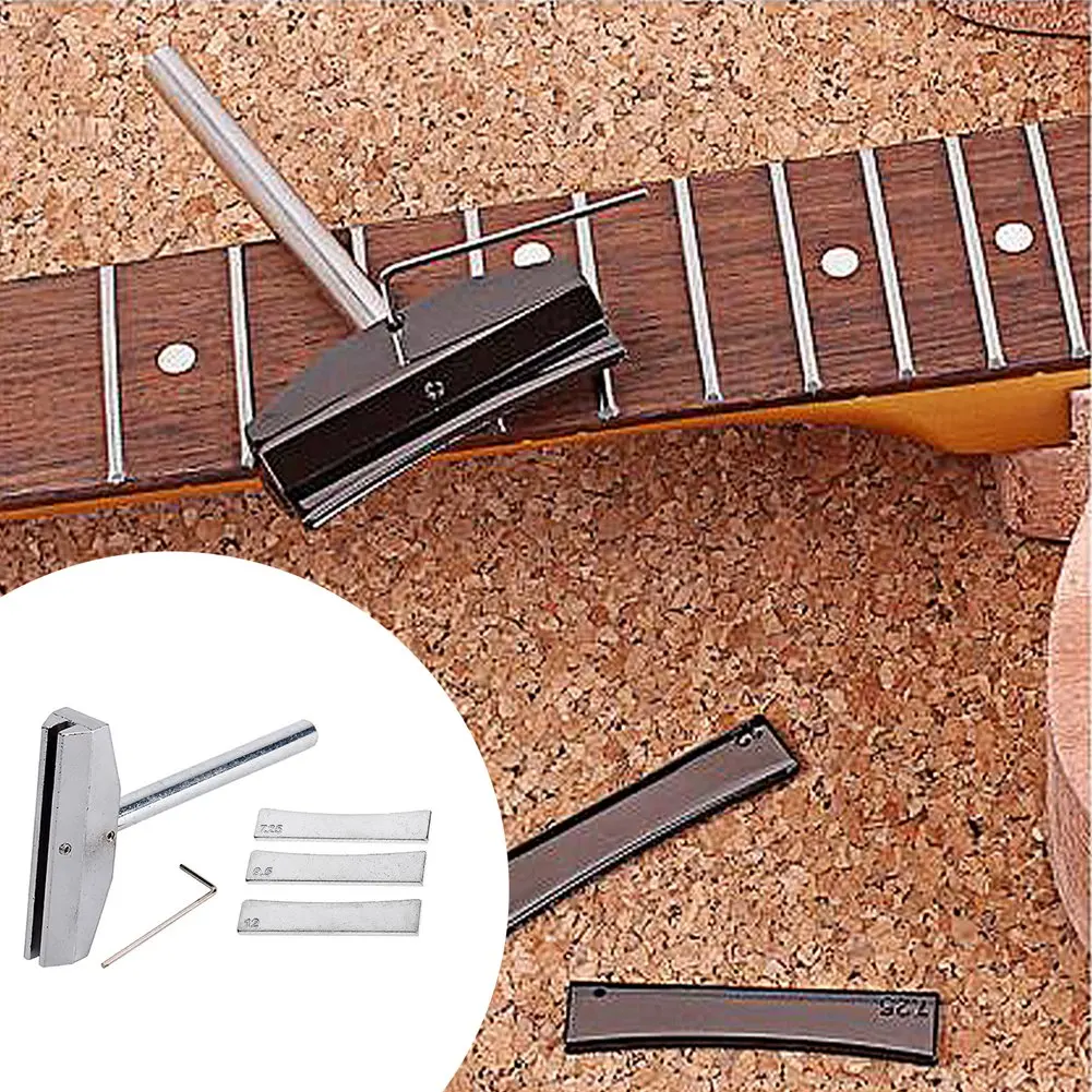 A99I-Fretboard Press Caul With Brass Radian Inserts Fretting Tool Guitar Bass Fingerboard Pressing Tool Gold