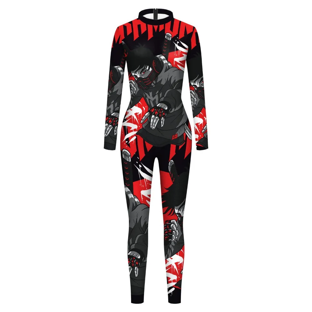 Halloween Mode Punk Roboter Bodysuit Damen Digitaldruck Zentai Sexy Feiertagsparty Jumpsuit Rollenspiel Rave Outfit Catsuit – Detail 11