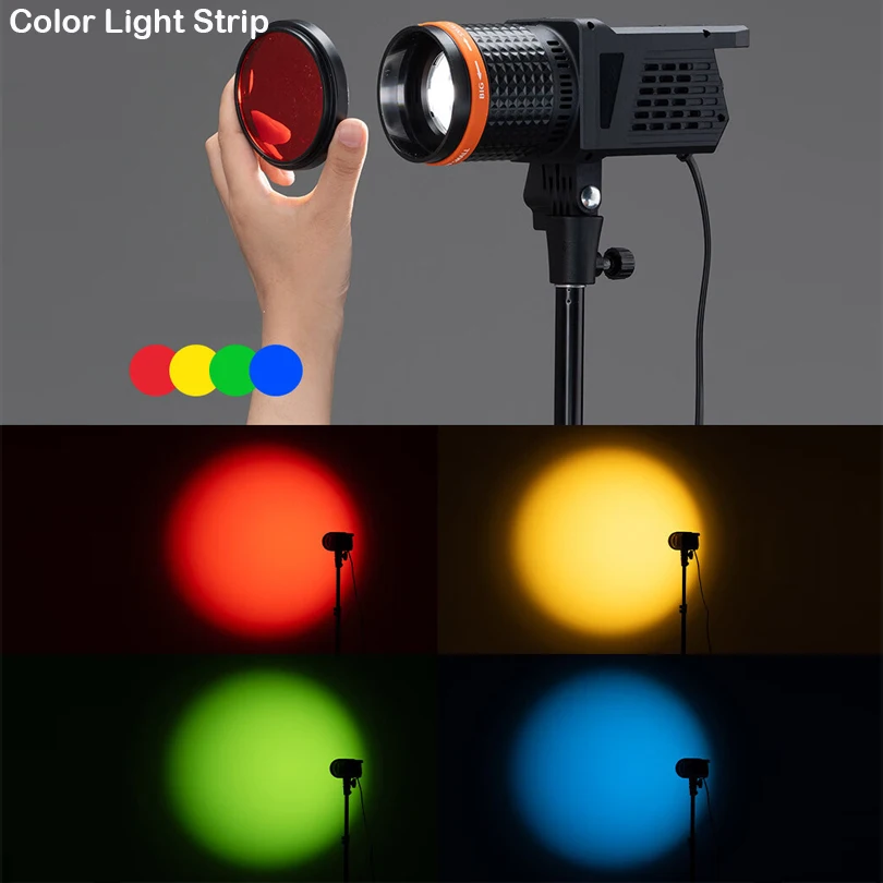 40W LED Lamp 3000k-6000k Photography Light Spotlight 4-color Filter Hair Video Light for Portrait Flash Studio Accessories Youtu