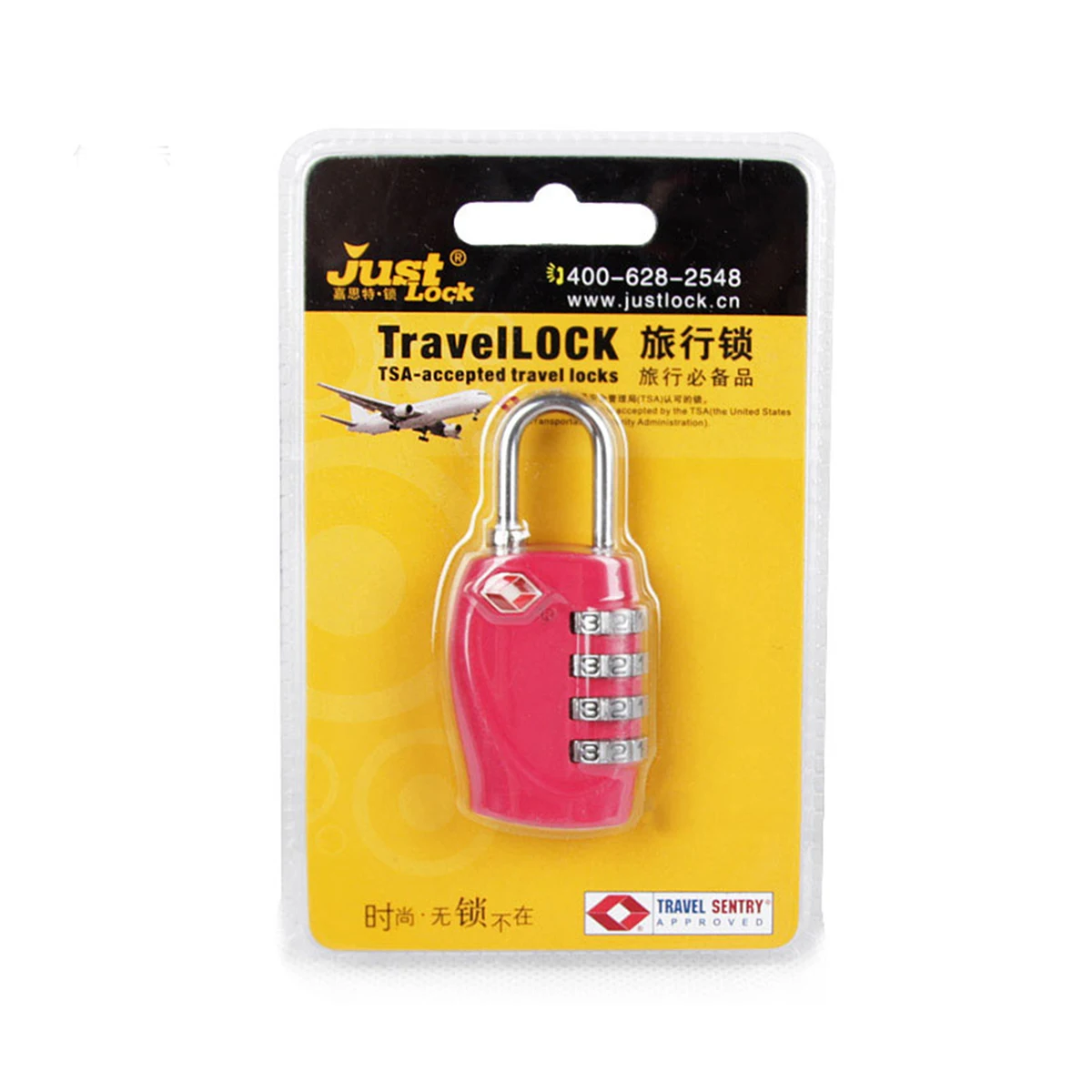 

TSA-330 TSA Approved Security Luggage Padlock 4- Combination Password Lock Padlock (Silver and Black)