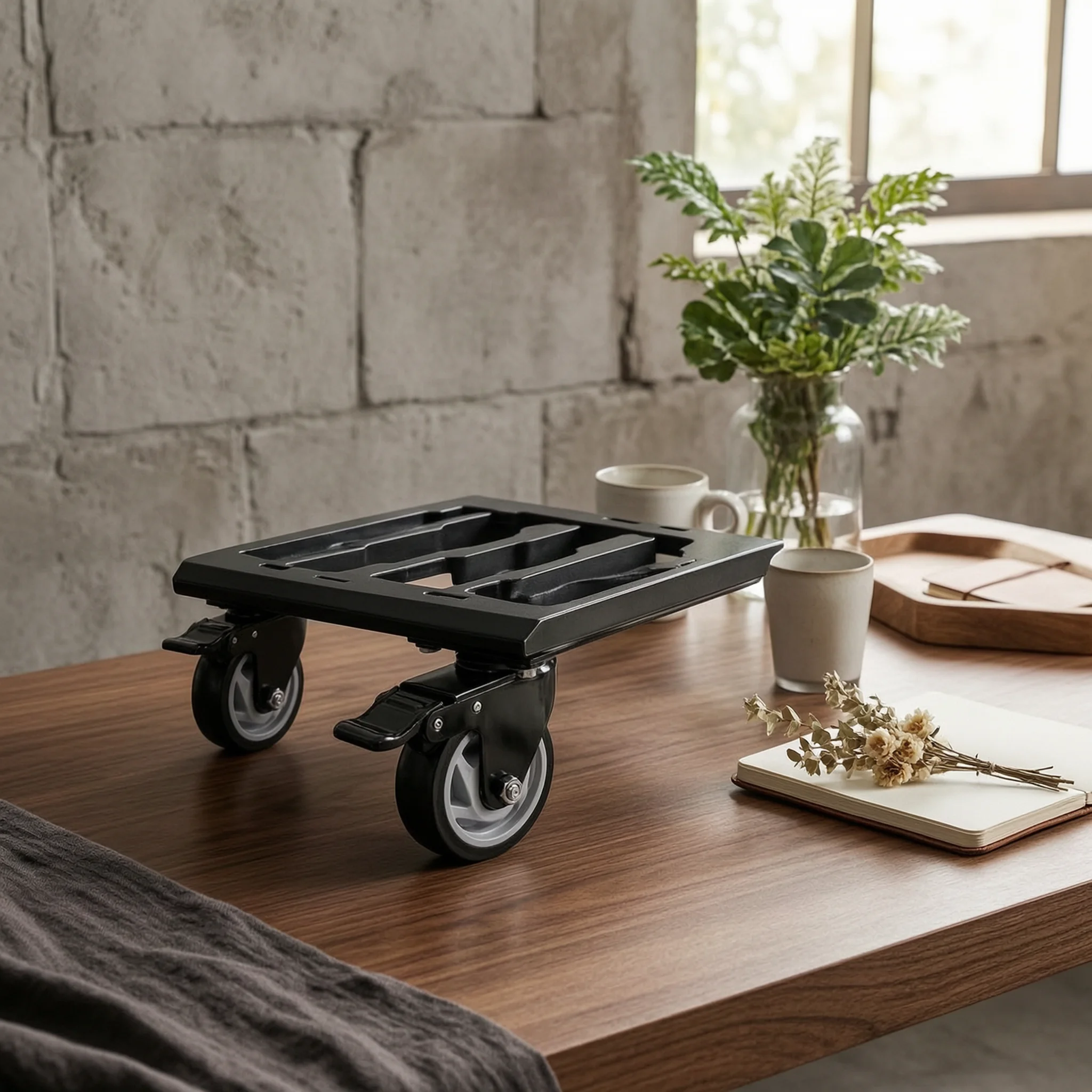 Toolbox Trolley with Brakes Heavy Duty Tool Box Dolly Tool Dolly Easy to Move Garage Equipment High Load Capacity for Truck Bed