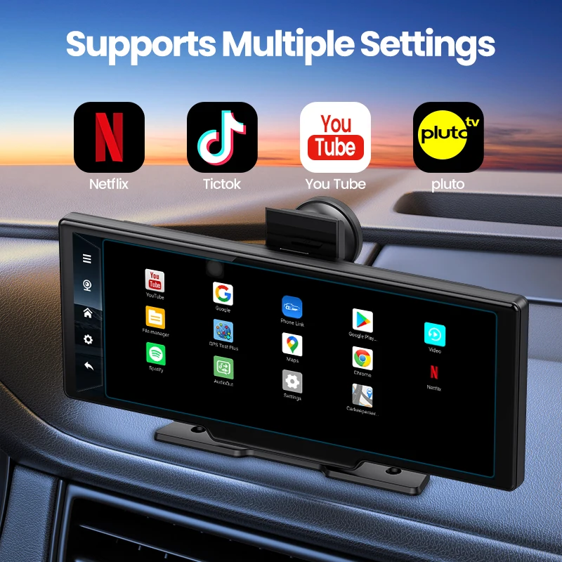 

2025 hot sale Maustor 10.26 Inch Android 13 Portable Wireless Carplay 4+64G 8 Core Universal Car Smart Screen With BT 3G/4G