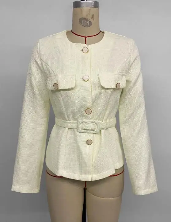 

Women's Clothing 2025 Spring and Autumn Fashion Belt Jacket Temperament Commuting Casual Suit Elegant Slimming Versatile Jacket
