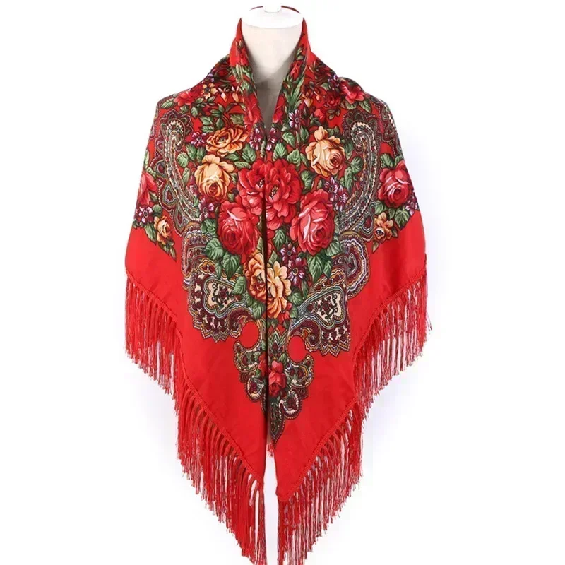 Russian Printed Scarf Shawl Keep Warm  Scarves for Women Luxury Large Square Poncho Hijab Bandanas Four Seasons Free Shipping