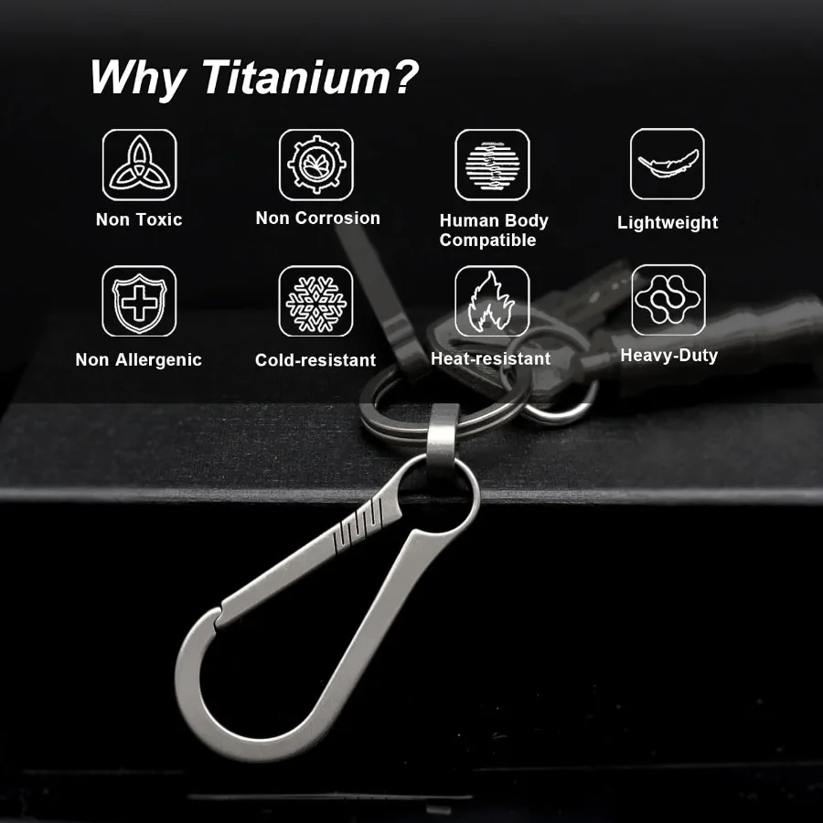مفتاح كليب حلقة تسلق المفاتيح الثقيلة الصغيرة التيتانيوم مفتاح حامل آمن مفتاح سلسلة كليب #4