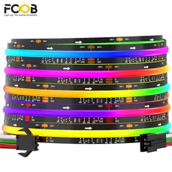 FCOB Striscia luminosa a LED Pixel indirizzabile 630 720 LED RGB Dream Full Color 12mm DC12V 24V WS2812B Luci COB flessibili ad alta densità