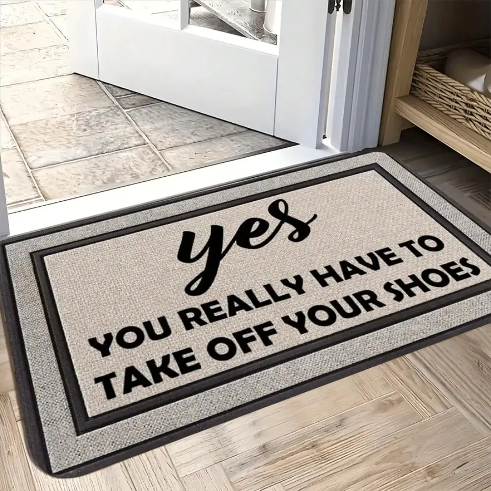 

Забавный коврик для двери с надписью «Да, вам действительно нужно снять обувь» — нескользящая резиновая подошва | Прочный коврик для дома и улицы