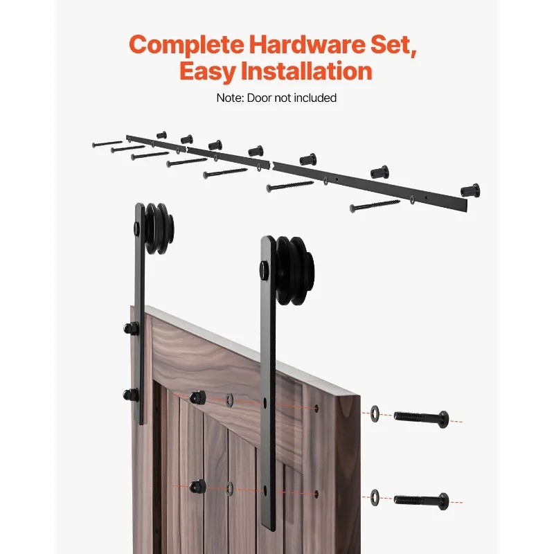 10FT Sliding Barn Door Hardware Kit for Single Sliding Barn Door I-shape