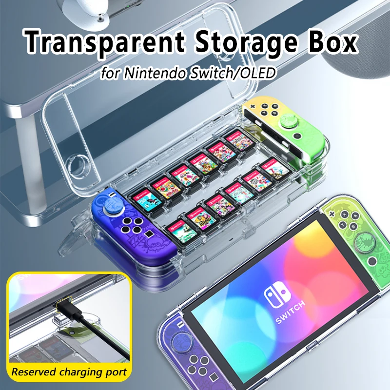 for Nintendo Switch Game Console Transparent Storage Box Protective Case for Switch OLED Anti Drop Host PC Hard Shell box