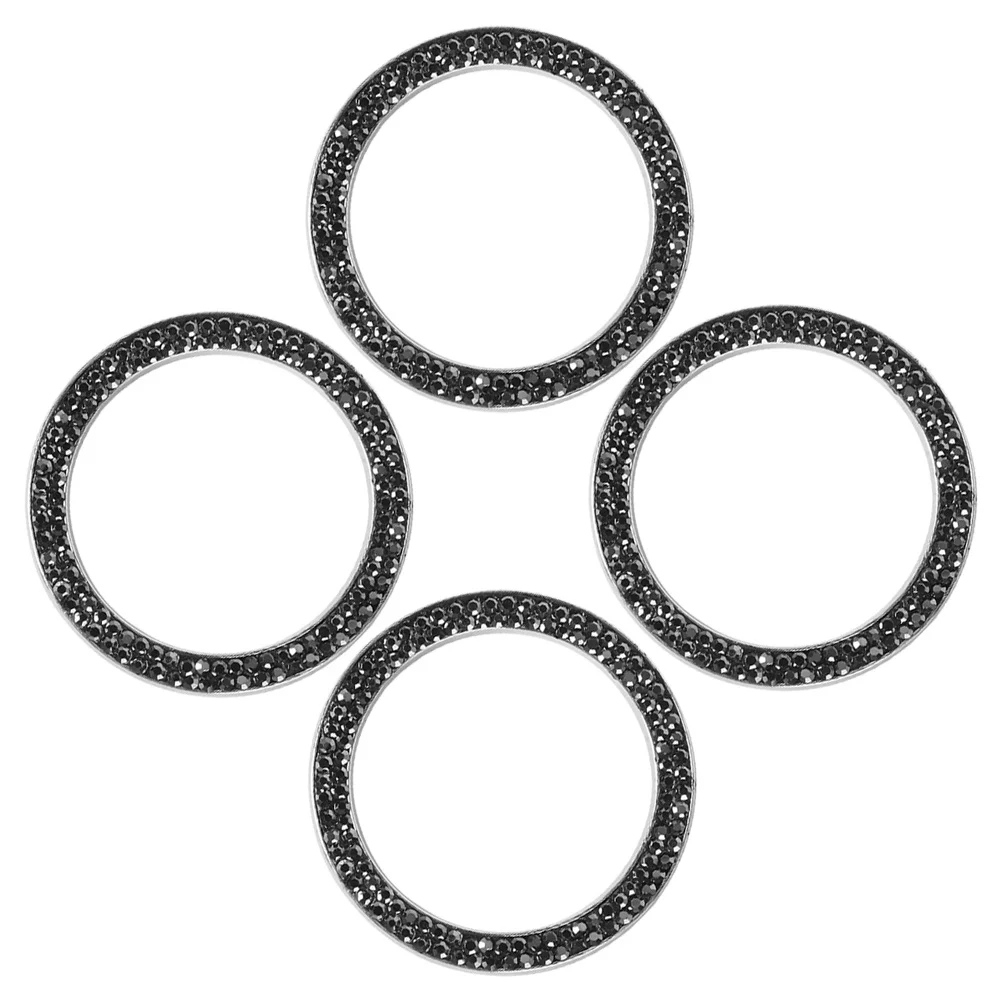 

4Pcs Car Ignition Button Ring Bling Crystal Rhinestone Full Coverage Sparkle Engine Start Stop Decoration Elegant Interior