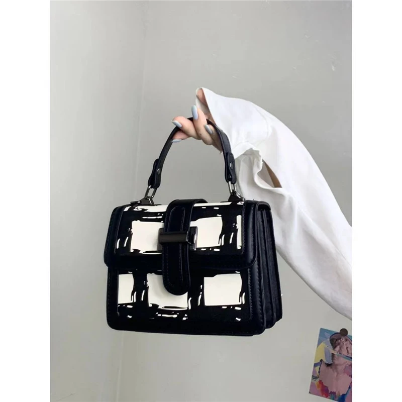 

Color Blocked High-end Handbag Women's Bag 2025 New Small Square Bag Fashion Niche Versatile Single Shoulder Diagonal Cross Bag