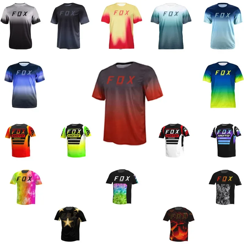 

2024 Summer Short Sleeve Racing downhill Jersey Mountain Bike Motorcycle Bike Crossmax Shirt Ciclismo Men's MTB Jersey MX Fox DH