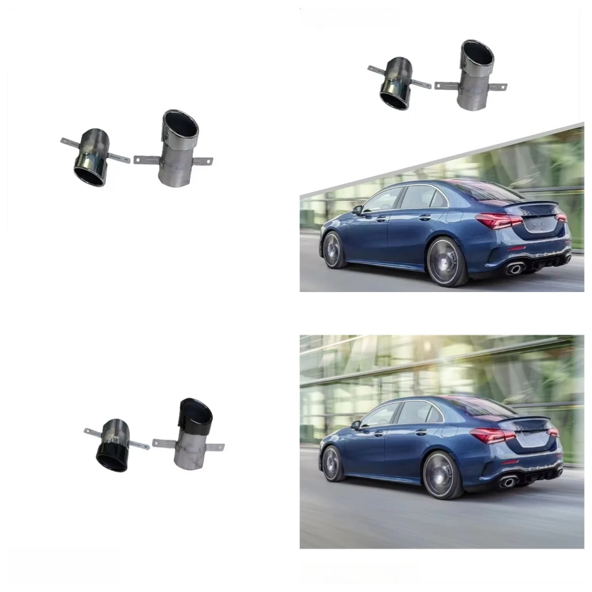 Stlf Auto Body Parts A35 Style Stainless Steel Car Rear Bumper Tail Pipe For W177 A Class 2019-2024