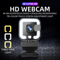 4K Full HD Webcam 1080P Web Camera Auto Focus With Fill-in Light Microphone 2K USB Plug Web Cam For PC Computer Laptop Video