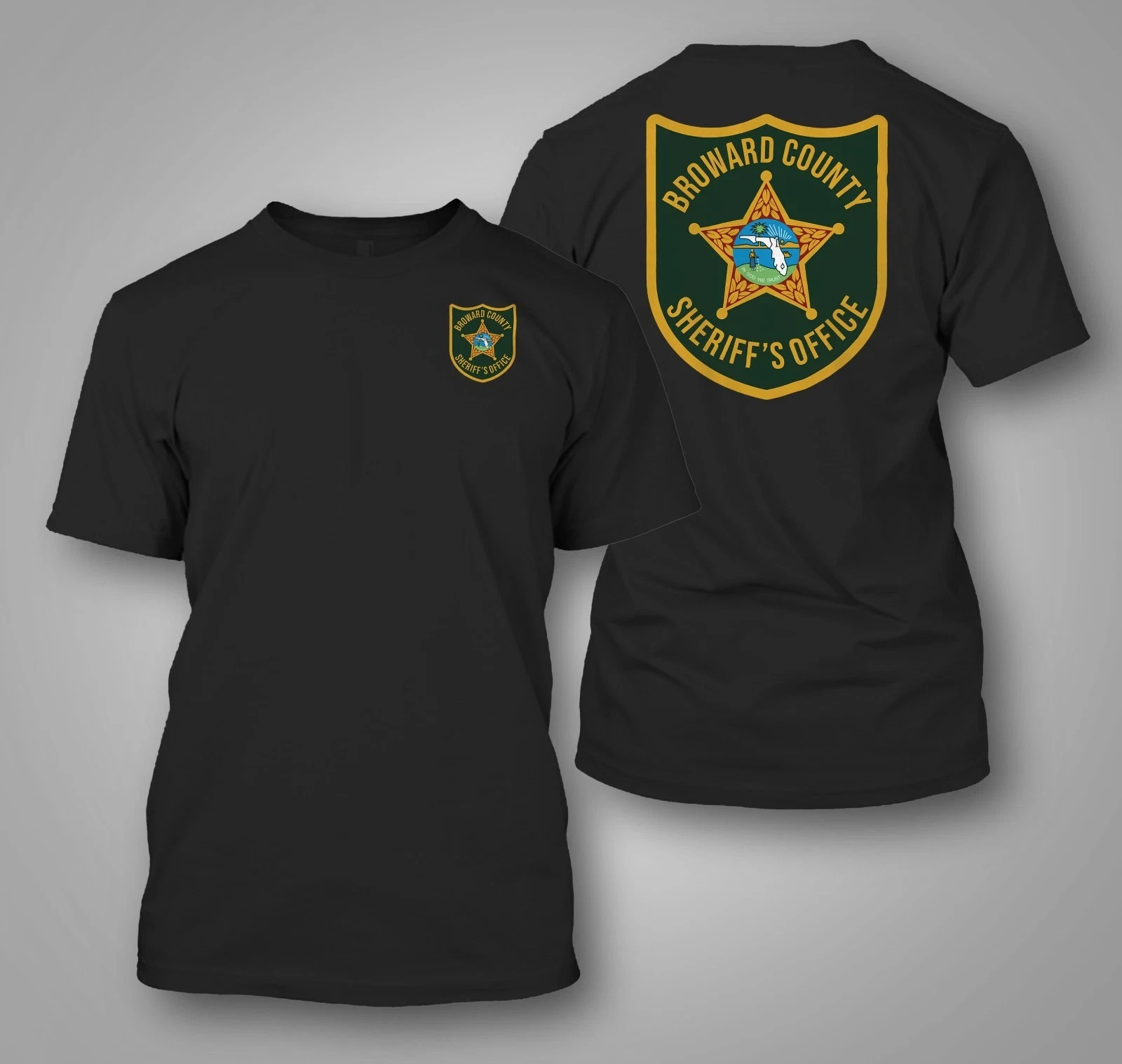Broward County Sheriff's Office - Custom Men's Back and Front T-Shirt Tee