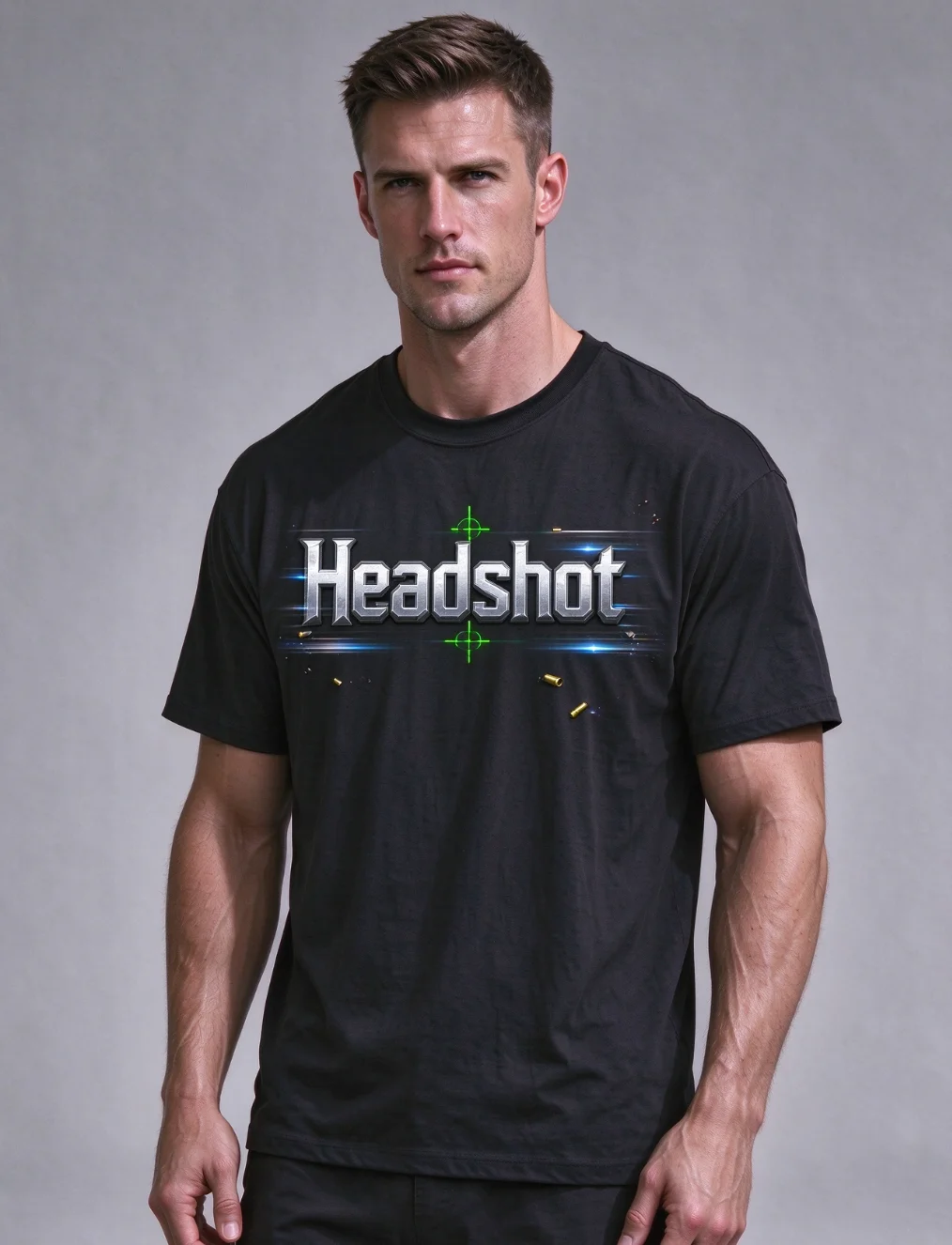 Exclusive for CS2 fans. Headshot printed T-shirt, for outdoor casual wear